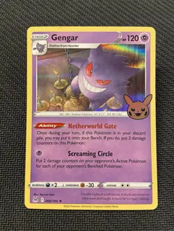 Gengar 066/196 Holo SWSH Lost Origin Trick or Trade Pokemon TCG NM 2022 - Image 1