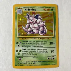 Pokemon TCG Base Set Nidoking 11/102 Holo Rare Holo Unlimited 1999 LP/NM - Image 1