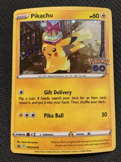 Gift Pikachu Pokemon Go Cosmos Holo Black Star Promo SWSH234 - Image 1