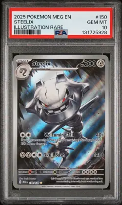 2025 Pokemon Mega Evolution Steelix #150/132 Illustration Rare PSA 10 GEM MINT - Image 1