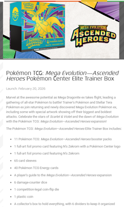 Ascended Heroes Pokemon Center Exclusive Elite Trainer Box Pre-Sale Confirmed - Image 3