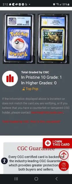 (POP 1) CGC 10 PRISTINE Relicanth 24/101 Reverse Holo EX Hidden Legends Pokemon - Image 4