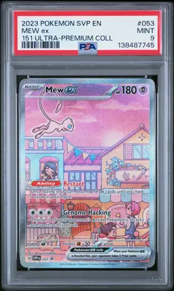 Pokemon 2023 151 PREM. COLLECTION Black Star Promo #053 Mew Ex PSA 9 MINT - Image 1