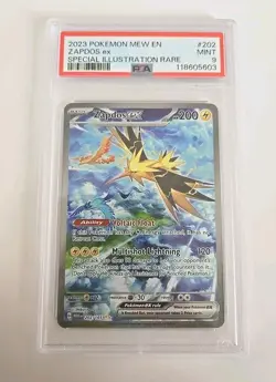 2023 POKEMON SV 151 - MEW EN #202/165 ZAPDOS EX SPECIAL ILLUSTRATION RARE PSA 9 - Image 1