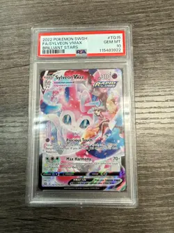2022 POKEMON SWORD & SHIELD BRILLIANT STARS #TG15 FULL ART/SYLVEON VMAX PSA 10 - Image 1