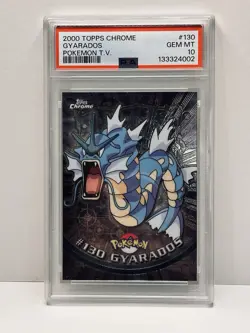 2000 TOPPS CHROME GYARADOS #130 POKEMON T.V. GEM MT PSA 10 - Image 1