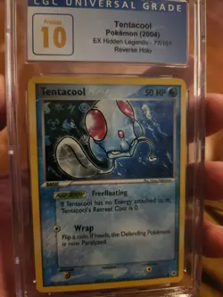 (POP 1) CGC 10 PRISTINE Tentacool 77/101 Ex Hidden Legends Pokemon Reverse Holo - Image 3