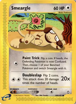 Smeargle 109/147 - Aquapolis - Pokemon - NM - Image 1