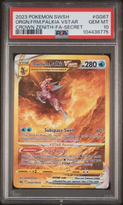 Pokemon Origin Forme Palkia V Star GG67 Crown Zenith Secret Rare PSA 10 - Image 1