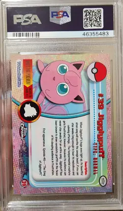 2000 TOPPS CHROME POKEMON T.V. #39 JIGGLYPUFF PSA 10 - Image 2