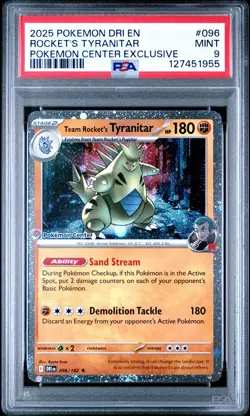 Team Rocket's Tyranitar (Pokemon Center Exclusive) 096/182 PSA 9 - Image 1