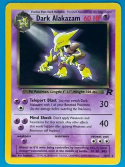 Pokemon - Dark Alakazam 18/82 Non Holo [Team Rocket Set] *Moderately Played -MP* - Image 1