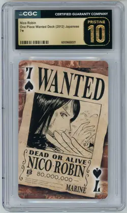 2012 One Piece Wanted Deck Japanese Nico Robin Seven of Spades CGC Pristine 10 - Image 1