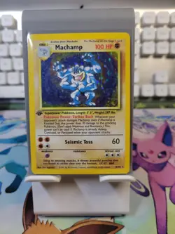 Pokemon TCG Machamp Holo Rare 1st Edition Base Set, Card 8/102, LP Condition - Image 1