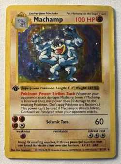 Machamp 8/102 Base Set Holo 1st Edition Holo Rare 1999 Vintage Pokemon TCG Card - Image 1