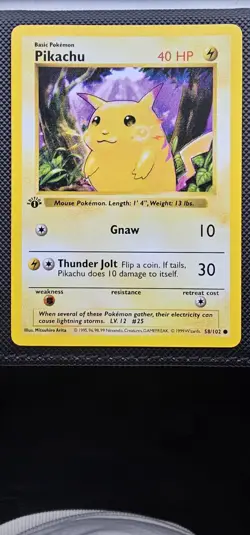 Pikachu - 58/102 - Base Set - 1st Edition Shadowless - Pokemon Card - Image 1