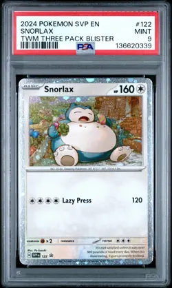 2024 POKEMON SVP EN-SV BLACK STAR PROMO #122 SNORLAX PSA 9 - Image 1