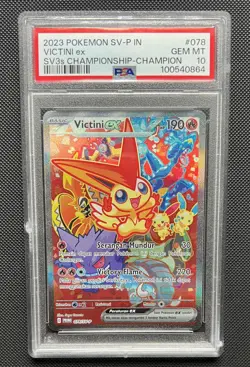 2023 Pokemon SV-P IN SV3s Championship Champion #078 Victini Ex PSA 10 GEM MINT - Image 2