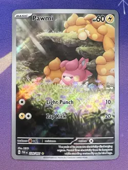 Pokemon TCG Pawmi 226/091 Sv: Paldean Fates Illustration Rare NM - Image 1