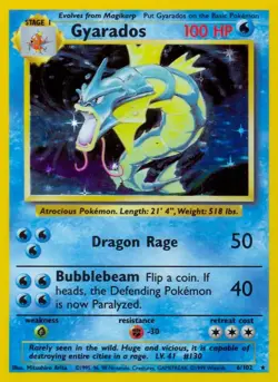 Gyarados - 6/102 - Pokemon Base Set Unlimited Holo Rare Card WOTC NM - Image 1