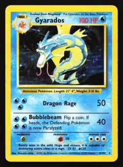 Gyarados 6/102 Base Set Holo Rare Pokemon Card - Image 1