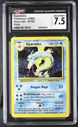 CGC 7.5 Gyarados 6/102 Holo Base Set Pokemon Card - Image 1