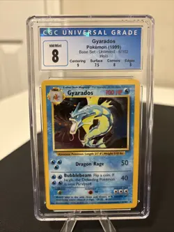 CGC 8 Gyarados 1999 Base Set 6/102 Holo Pokemon Card - Image 1