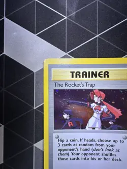The Rocket's Trap 19/132 Holo Pokemon TCG Gym Heroes Trainer Card LP SWIRL!!! - Image 3