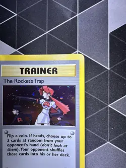 The Rocket's Trap 19/132 Holo Pokemon TCG Gym Heroes Trainer Card LP SWIRL!!! - Image 4