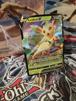 Leafeon V SWSH194 NM Holo Foil Promo Rare Pokemon Card Black Star SWSH Era - Image 2