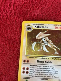 Kabutops 9/62 Fossil Holo Wotc Pokemon Card 1999 Lp - Image 2