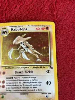 Kabutops 9/62 Fossil Holo Wotc Pokemon Card 1999 Lp - Image 3