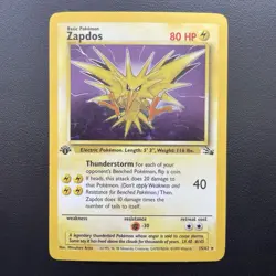 1999 Pokemon Zapdos 15/62 Fossil 1st Edition Holo NM-M+++ CLEAN! - Image 1