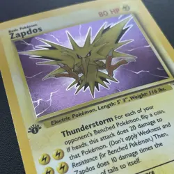 1999 Pokemon Zapdos 15/62 Fossil 1st Edition Holo NM-M+++ CLEAN! - Image 2