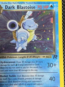 Dark Blastoise 3/82 1st Edition Swirl Team Rocket Unlimited Holo Pokemon TCG - Image 2
