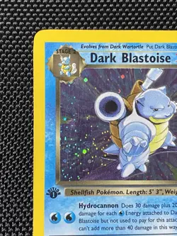 Dark Blastoise 3/82 1st Edition Swirl Team Rocket Unlimited Holo Pokemon TCG - Image 3