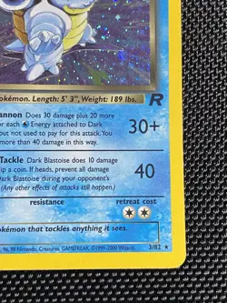 Dark Blastoise 3/82 1st Edition Swirl Team Rocket Unlimited Holo Pokemon TCG - Image 4
