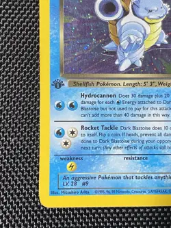 Dark Blastoise 3/82 1st Edition Swirl Team Rocket Unlimited Holo Pokemon TCG - Image 5