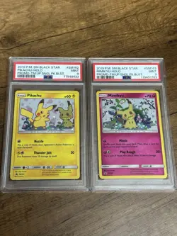 Pikachu & Mimikyu Consecutive PSA 9 Set ~ SM162 & SM163 Team Up Promo ~ Pokemon - Image 1