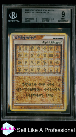 ALPH LITOGRAF POKEMON EINS 2010 HEARTGOLD&SOULSILVER ULTRA RARE GERMAN BGS 9 - Image 1