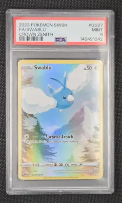 2023 Pokemon Sword And Shield Crown Zenith #GG27 Fa/Swablu Crown Zenith PSA 9 - Image 1