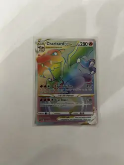 Pokemon TCG Charizard VSTAR Rainbow Secret Rare Card Brilliant Stars 174/172 - Image 1