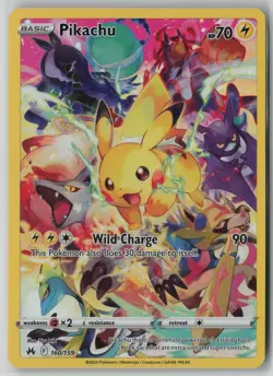 Pikachu (Secret) 160/159 Pokemon TCG Crown Zenith Holo Rare (Near Mint) NM 2 - Image 1