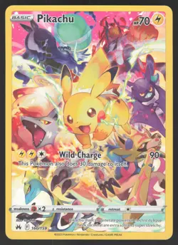 Pikachu 160/159 Secret Rare Pokemon TCG Crown Zenith NM - Image 1