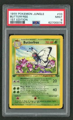 1999 POKEMON JUNGLE 33 BUTTERFREE 1ST EDITION PSA MINT 9 - Image 1