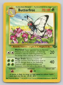Butterfree 33/64 Jungle Uncommon Pokemon TCG 1999 - Image 1