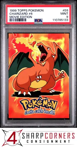1999 TOPPS POKEMON THE MOVIE EDITION #E6 CHARIZARD #6 PSA 9 - Image 1