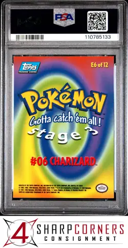 1999 TOPPS POKEMON THE MOVIE EDITION #E6 CHARIZARD #6 PSA 9 - Image 2
