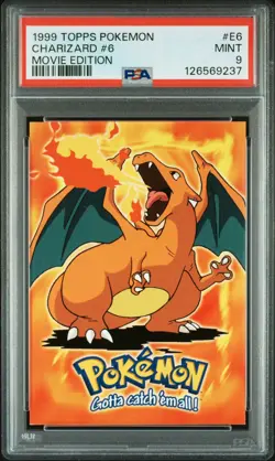 1999 TOPPS POKEMON THE MOVIE EDITION #E6 CHARIZARD #6 PSA 9 - Image 1