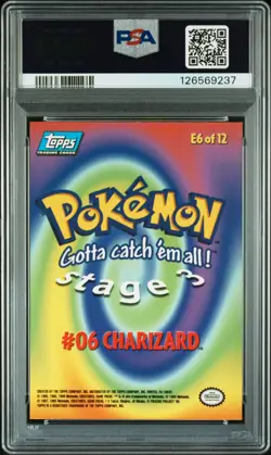 1999 TOPPS POKEMON THE MOVIE EDITION #E6 CHARIZARD #6 PSA 9 - Image 2